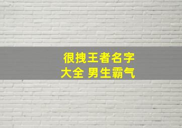 很拽王者名字大全 男生霸气